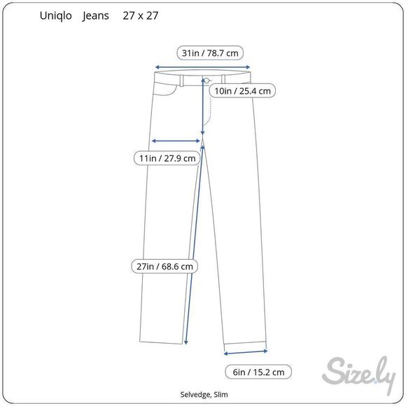 Uniqlo Relaxed Skinny Selvedge Blue Jeans Men’s 27 x‎ 27 Read - Picture 13 of 13